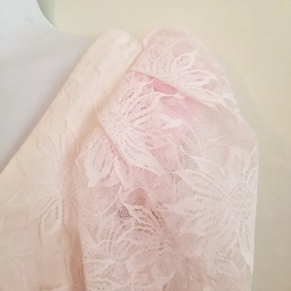 Alicia 7 8 Pink Floral Lace Fairy Tale Princess Dress Vintage USA Victorian Rege - Picture 10 of 11